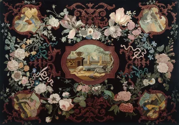 Scagolia bordsskiva, 1715 (målat trä)